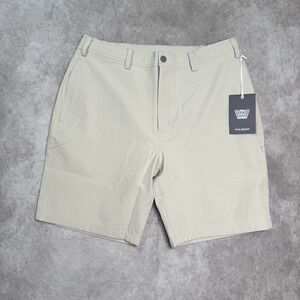 NWT Mack Weldon Men's Radius Flex Shorts Sz L Beige